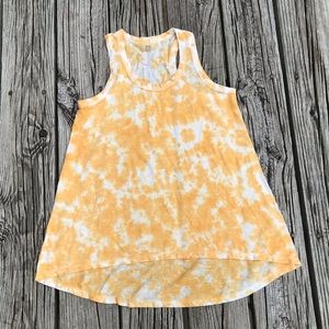 Ladies TRUE CRAFT Golden Mustard Yellow Tie Dye Tunic Tank Top Shirt M